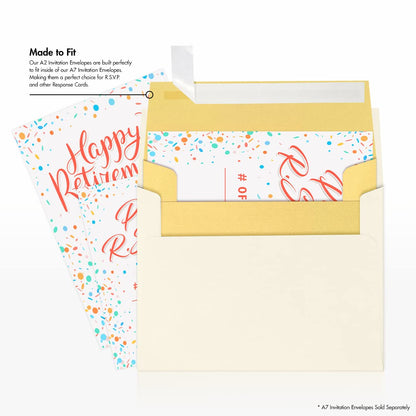 LUXPaper A2 Invitation Envelopes | Peel & Press | 4 3/8" x 5 3/4" | Gold Metallic | 80lb. Text | 50 Qty