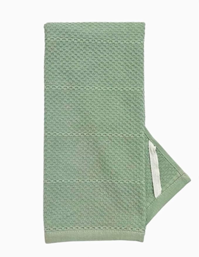 Serafina Home Sage Green Kitchen Dish Towels: 100% Cotton Cloth Soft Cleaning