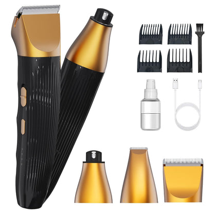 Jaojcoe 3-in-1Dog Hair Clippers Grooming Kit with Paw Trimmer- Rechargeable Cordless Quiet Nail Grinder Shaver with 4 Guide Combs for Grooming Small Medium Pets on Body,Paws, Face, Ears (Black)