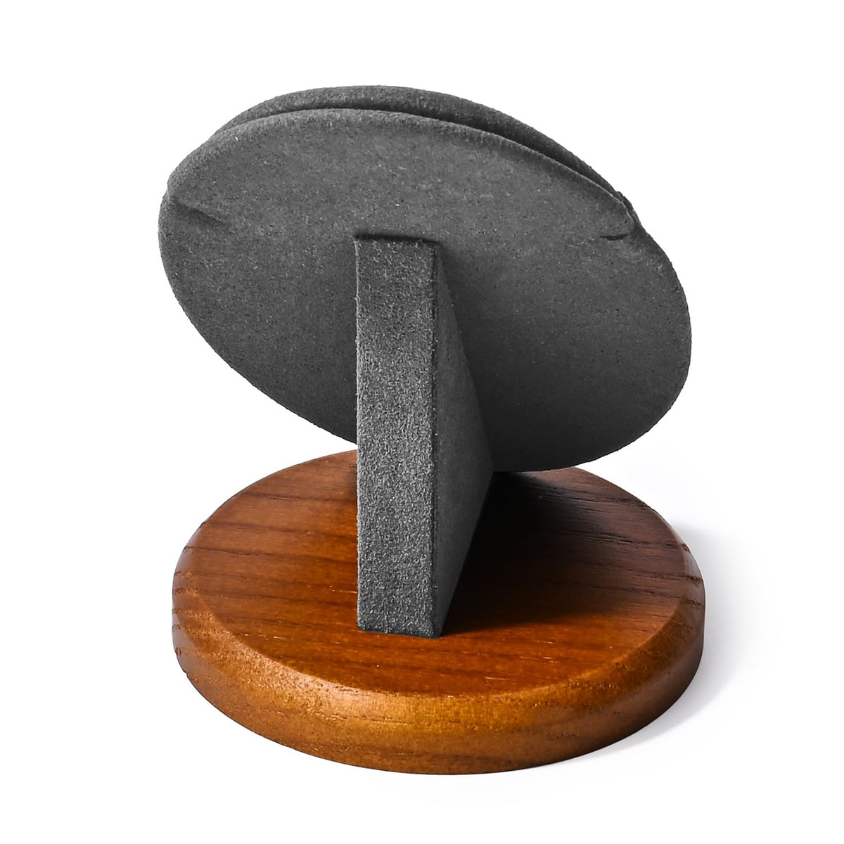 Woodten Solid Wood Necklace Pendant Display Stand Microfiber Jewelry Showcase Stand Display for Pendant Necklace(Grey)