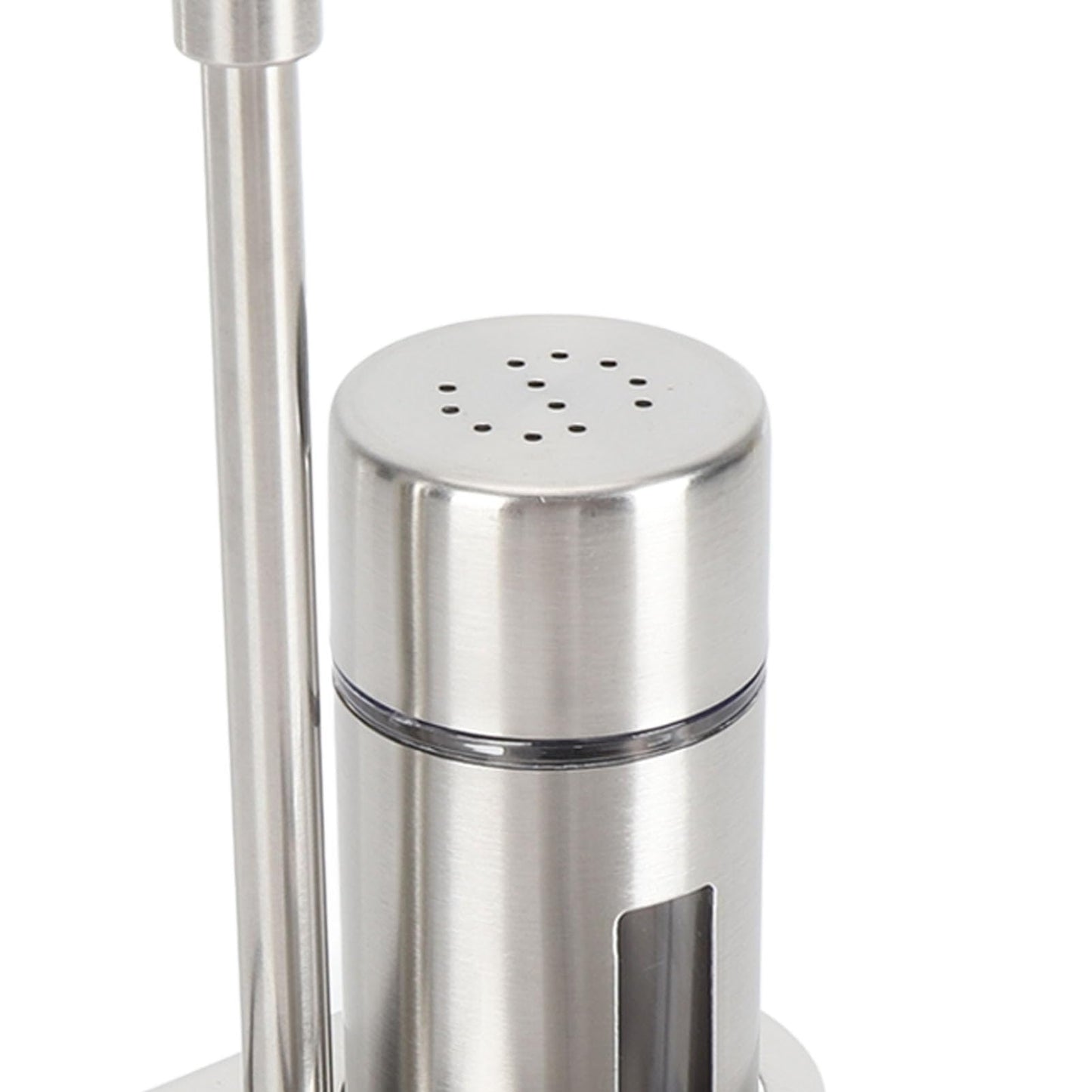 2 Pcs Salt and Pepper Shakers Set, Seasoning Grinder Bottle Set Stainless Steel Salt Pepper Containers Set with Shelf and Caps, Spice Rack for Kitchen (Large)
