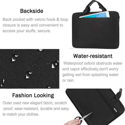 Voova Laptop Bag 15.6 Inch, Waterproof Computer Case Sleeve for MacBook Air 15 M2, MacBook Pro 15/16, 15-16” HP Dell Lenovo Laptop, Slim Briefcase Messenger Bag with Shoulder Strap, Men Women,Black