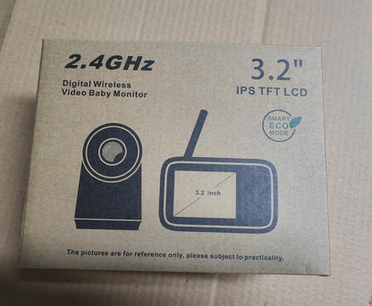 HelloBaby Baby Monitor with Camera and Audio, Video Baby Monitors Night Vision, Pan 320°& Tilt 120° Without WiFi, 3.2’‘ IPS Display 2-Way Talk, ECO Mode, 1000ft, 8 Lullabies and 8 Languages (HB6339)