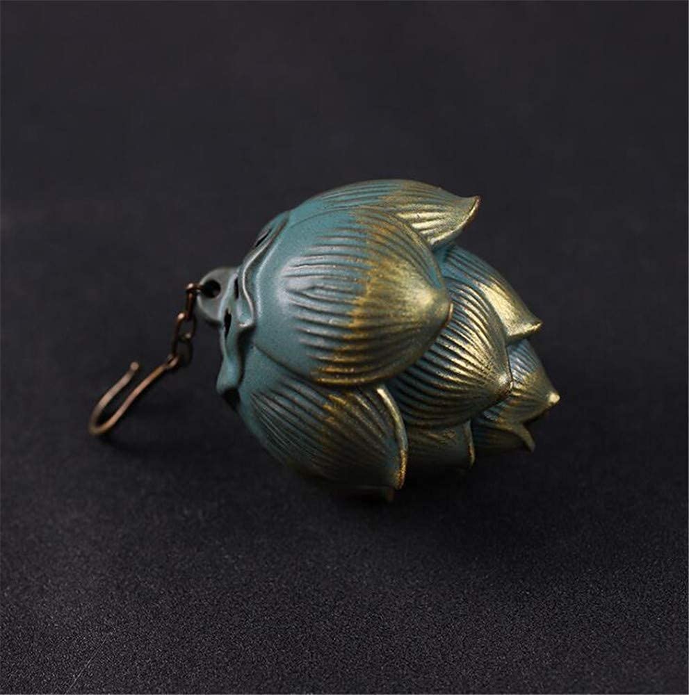 Primst Lotus Furnace Hollow Hanging Ball Incense Burner, Ceramic Backflow Incense Cones and Incense Coil Holder for Home Office Ornament Decoration
