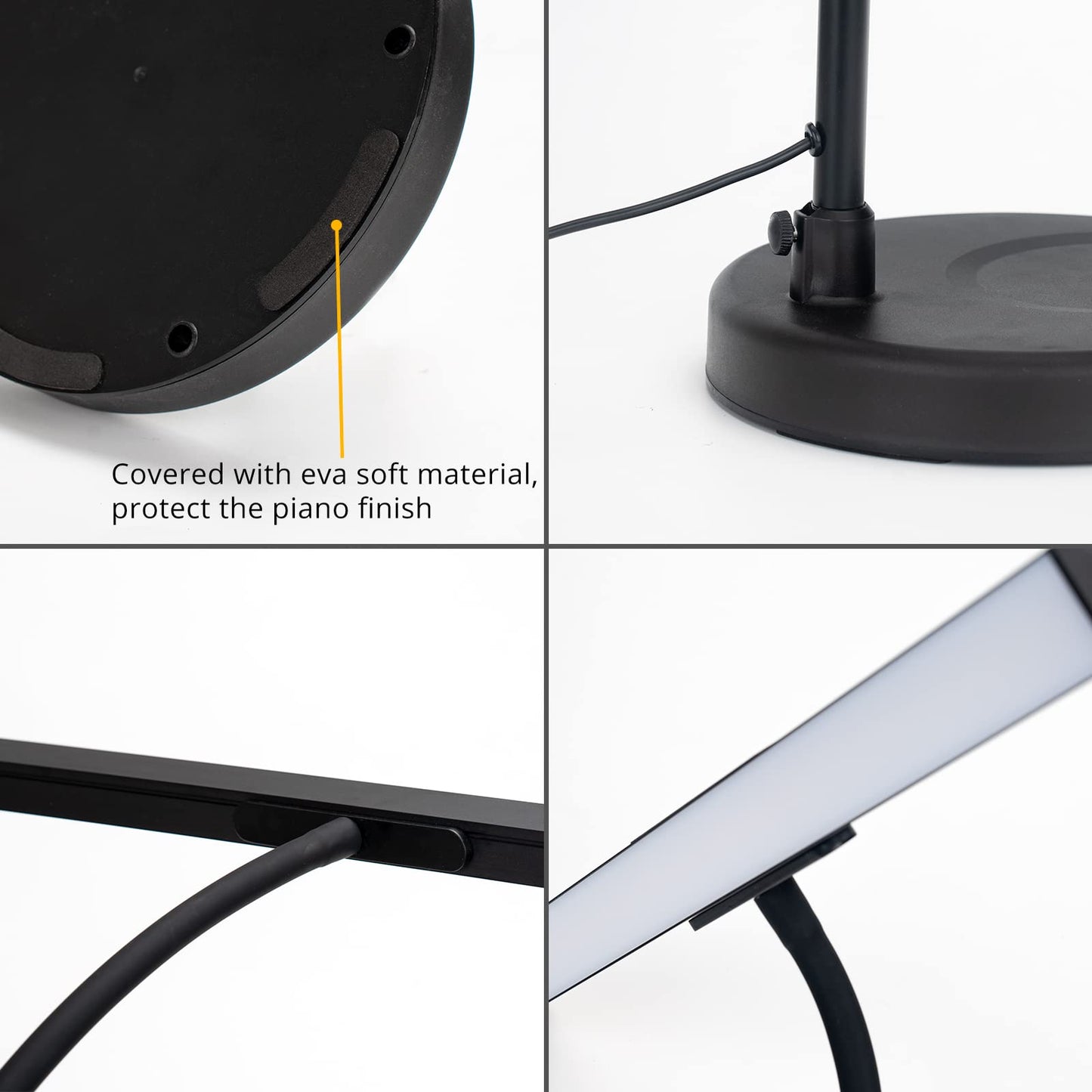 CIVHOM Piano Light for Grand/Upright & Digital Pianos, Piano Lamp with 3 Color Modes for Stand Pianos, Adjustable Height and Direction, Auto-Off Timer, Music Stand Light, Desk Lamp, Table Light
