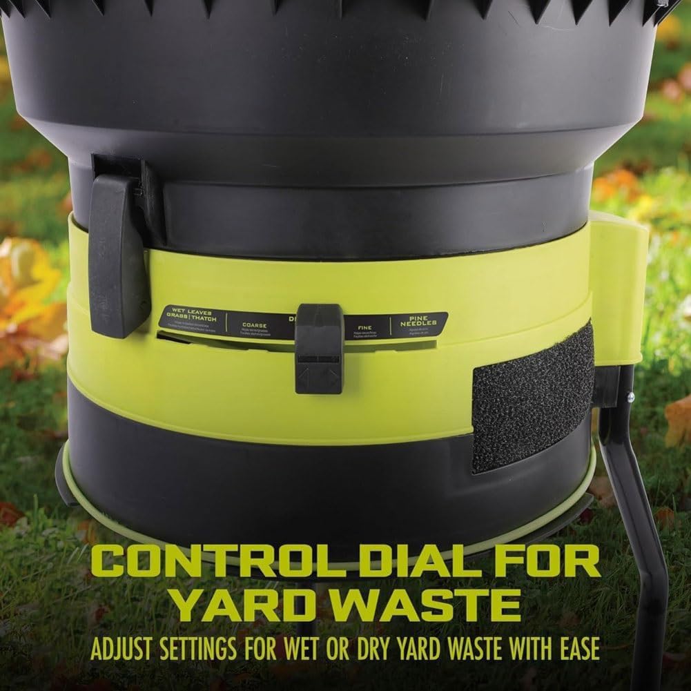 DIUNAOZI Garden Corded Electric Chipper, 2500W Electric Compost Leaf Mulchers Shredder for Dry Leaves, Grass, Yard Clippings 17:1 shredding Ratio with Detachable 30L Collection Bag 10mpowercable