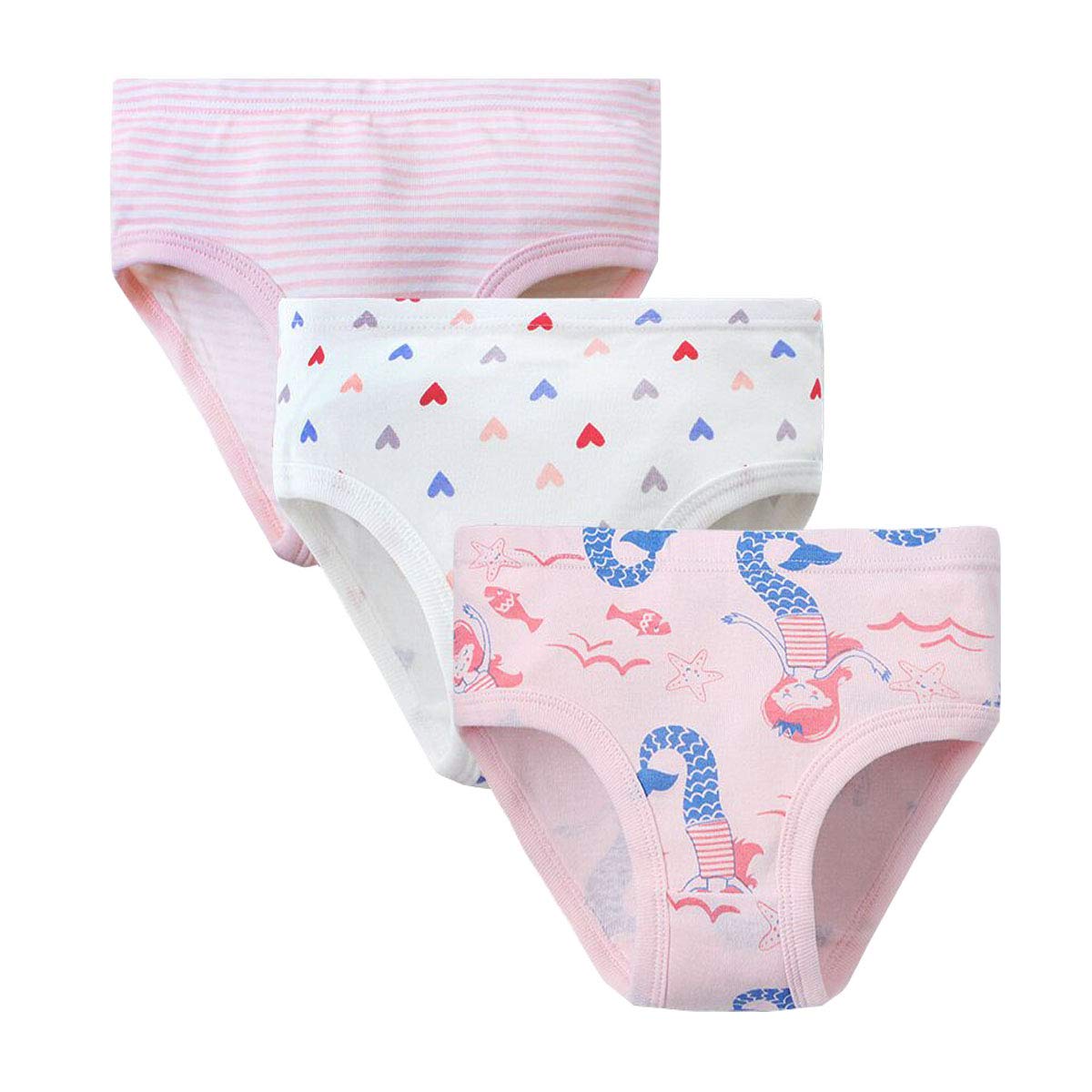 Girls' Knickers 9 Pack Comfortable Briefs Girls Cotton (3-4 Years) MULTICOLOR,Size:110