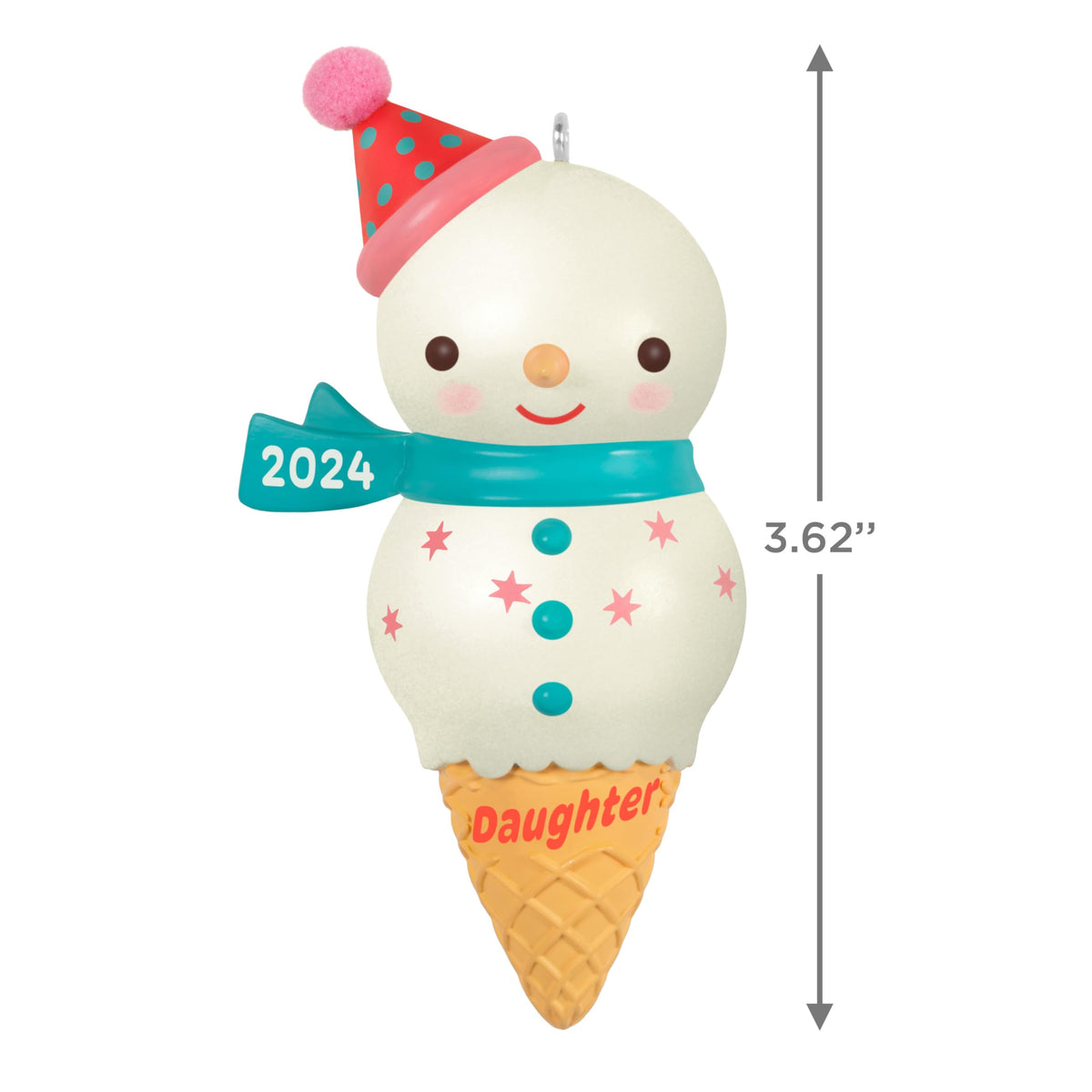 Hallmark Keepsake Christmas Ornament 2024, Daughter Snowman Ice Cream Cone 2024, Family Gifts