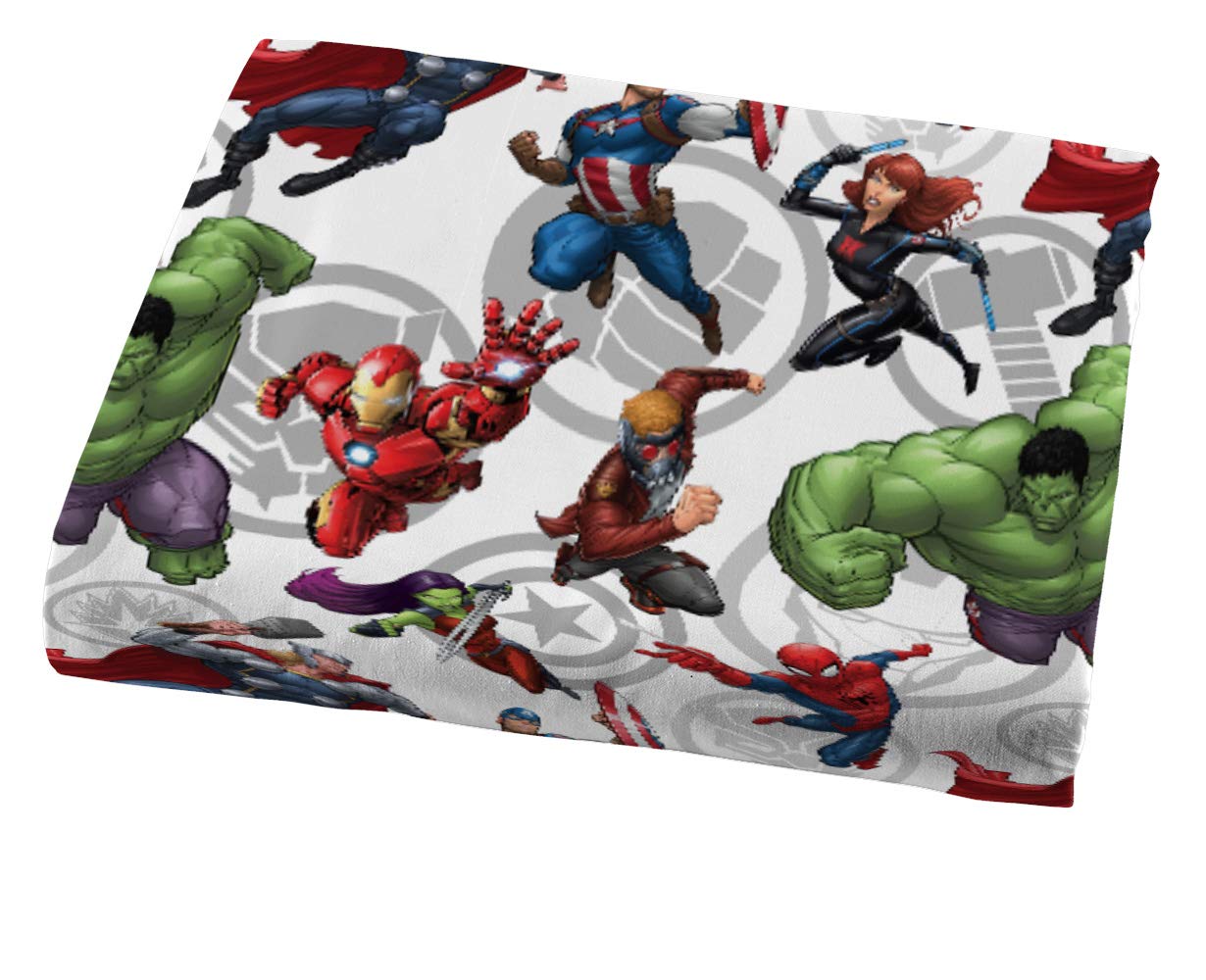 Jay Franco Kids Sheet Set with Fitted, Flat Sheets & Pillow Cover - Ultra-Soft Bedding with Pillowcase for Room Decor, Multi - Avengers, 3 Piece Twin