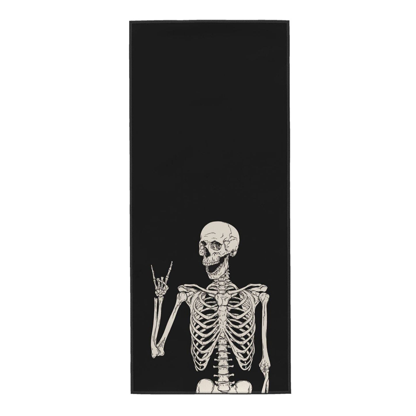 Dewoofly Rock and Roll Skeleton Hippie Skull Soft Fingertip Towels, Hand Towel, Dish Towel for Kitchen All Season 12 x 27.5 inches