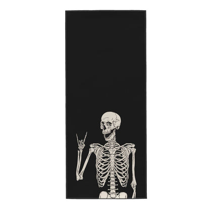 Dewoofly Rock and Roll Skeleton Hippie Skull Soft Fingertip Towels, Hand Towel, Dish Towel for Kitchen All Season 12 x 27.5 inches