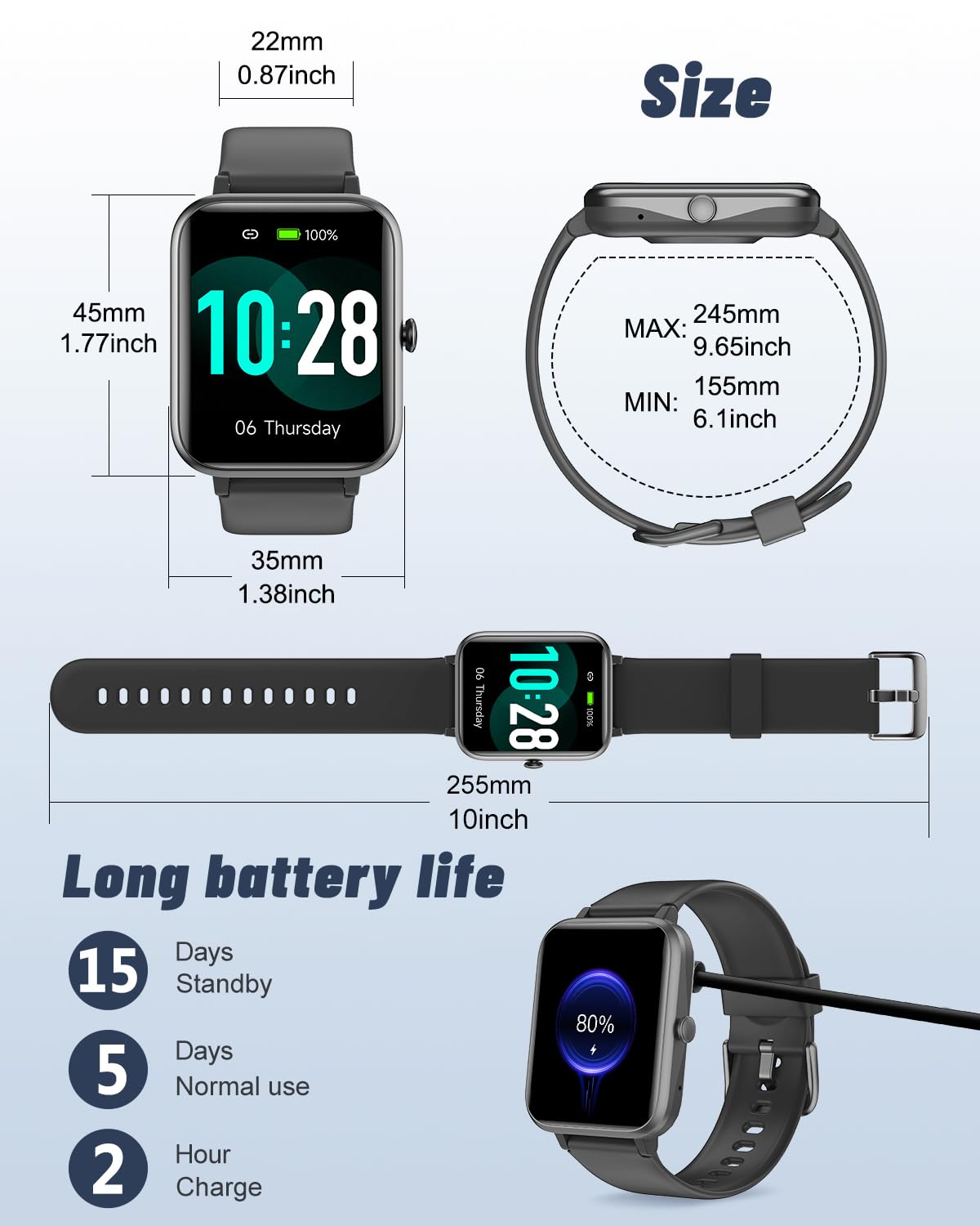 GRV Smart Watch Answer Dial Call,Smart Watches for Women Men with Heart Rate Monitor,Step Counter,Sleep Tracker,Sports Fitness Tracker Watch Call SMS Notification Smartwatch for Android iOS Phone