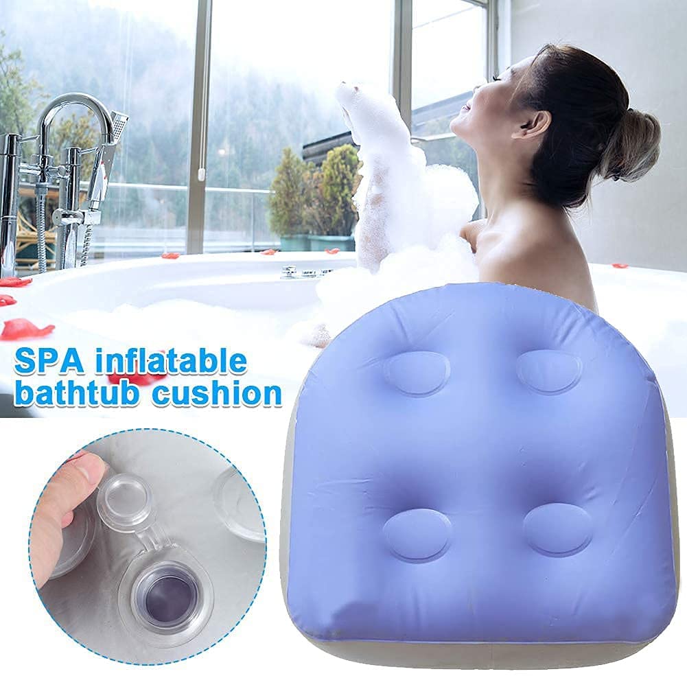 LATERN 2Pcs Inflatable Booster Seat, Hot Tub Cushion Spas Booster Seat Back Pad with 4Pcs Suction Cups for All Spas and Hot Tubs (47 x 37cm)