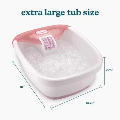 Homedics Bubble Bliss Deluxe Foot Spa with Heat Massaging Arch, 3 Acupressure Attachments, Splash Guard, Raised Nodes Creates Bubbles, Improves Circulation, Soothe Tired Muscles, Built-in Storage