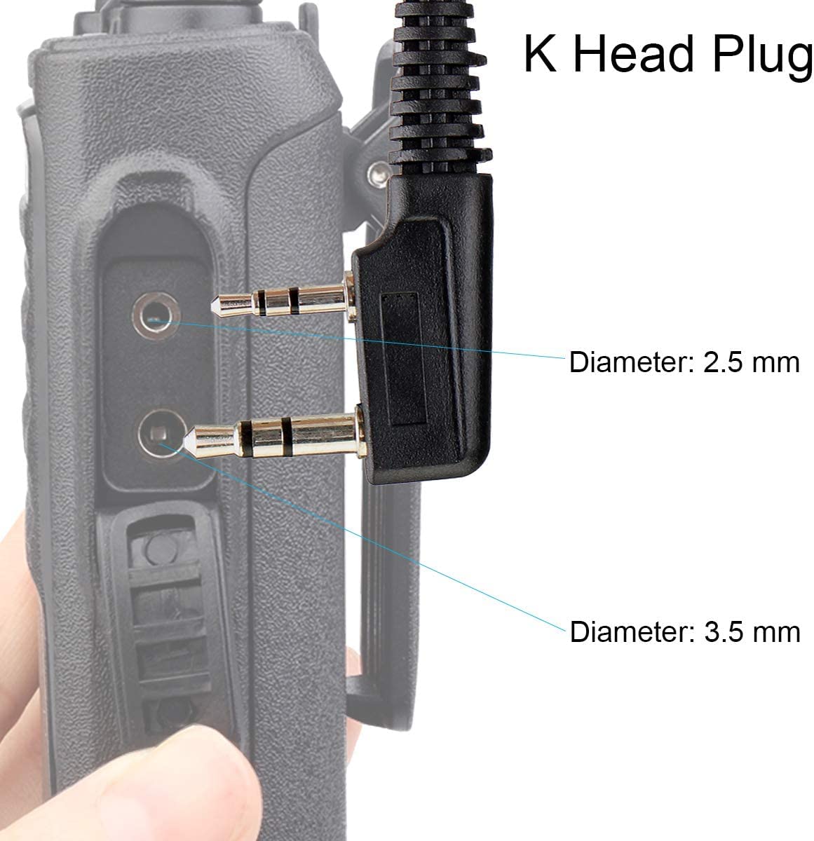 Retevis Walkie Talkie Earpiece, 2 Pin Security Headset, Surveillance Earpiece Compatible for Retevis RT24 RT27 eSynic UV-5R Baofeng 888S BF-88E Kenwood Two Way Radio (1pcs)