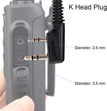 Retevis Walkie Talkie Earpiece, 2 Pin Security Headset, Surveillance Earpiece Compatible for Retevis RT24 RT27 eSynic UV-5R Baofeng 888S BF-88E Kenwood Two Way Radio (1pcs)