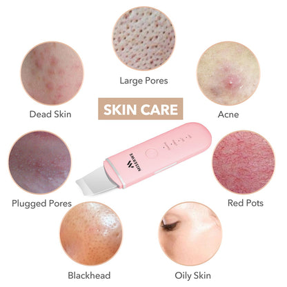 Skin Scrubber Face Skin Spatula Facial Scrubber Spatula for Deep Cleansing Blackhead Remover Pore Cleaner with 4 Modes (White)