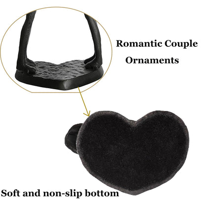 Aoneky Affectionate Couple Art Iron Sculpture, 6 Years of Love Wedding Passionate Love Figurine Statue Romantic Metal Ornament Mantelpiece Table Decoration (Hold Hands Kiss)