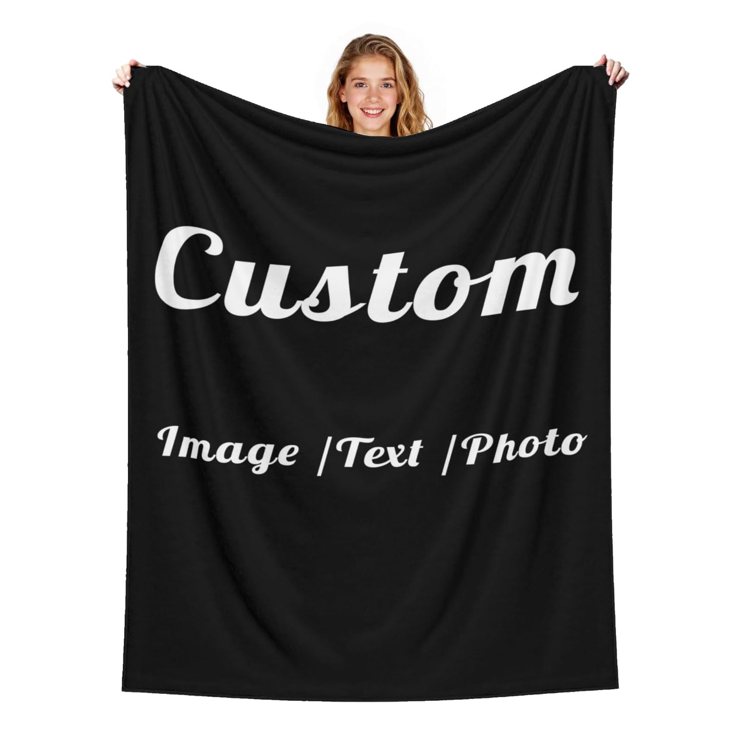 Custom Blankets with Picture 50 x 60 Inch Personalized Photos Fleece Throw Blanket Anniversary Birthday Gifts Soft Warm Customized Blankets for Holiday, Adult, Boyfriend, Girlfriend