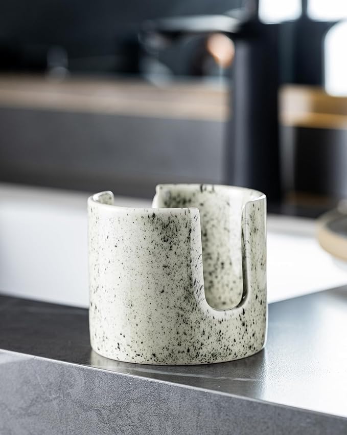 Kitchen Sink Sponge Holder, Dish Sponge Rack Ceramic Brush Holder Farmhouse