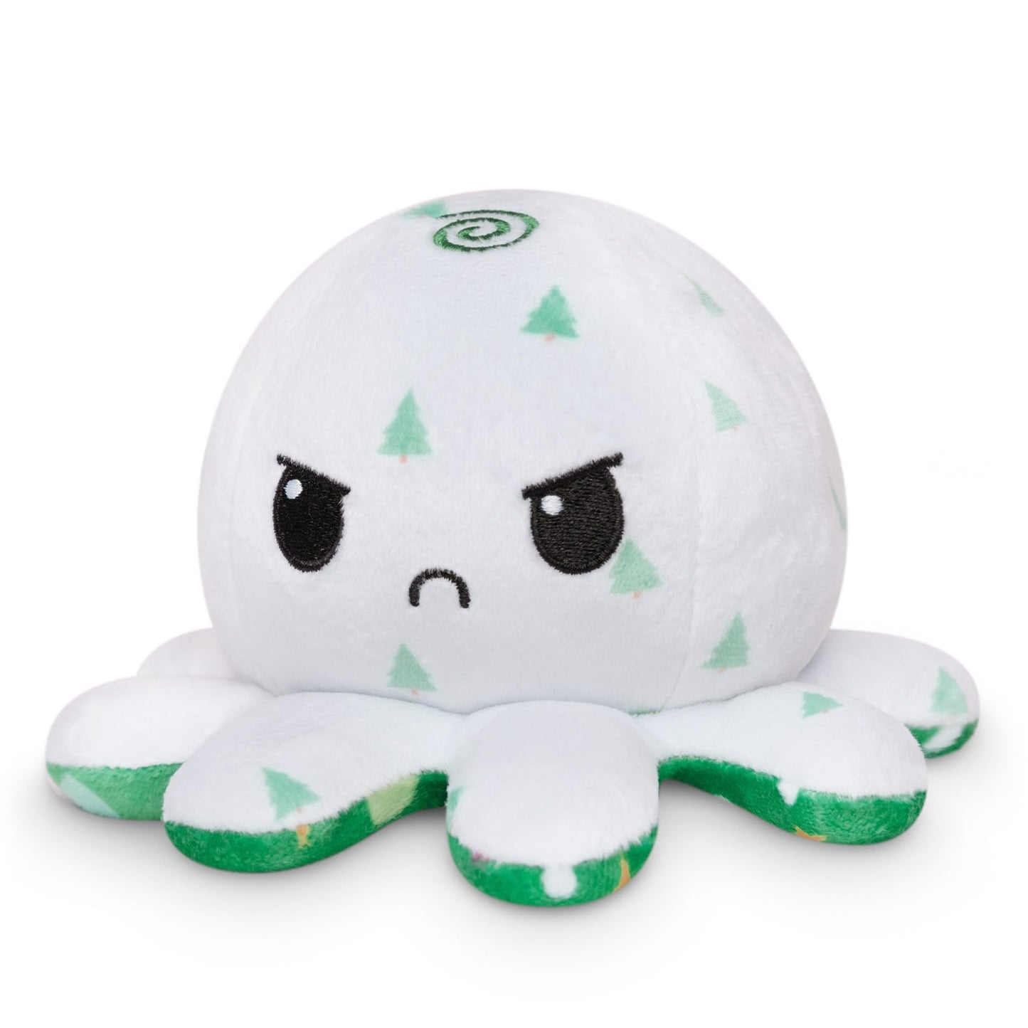 TeeTurtle - The Original Reversible Octopus Plushie - Christmas Trees + Ornaments - Cute Sensory Fidget Stuffed Animals That Show Your Mood