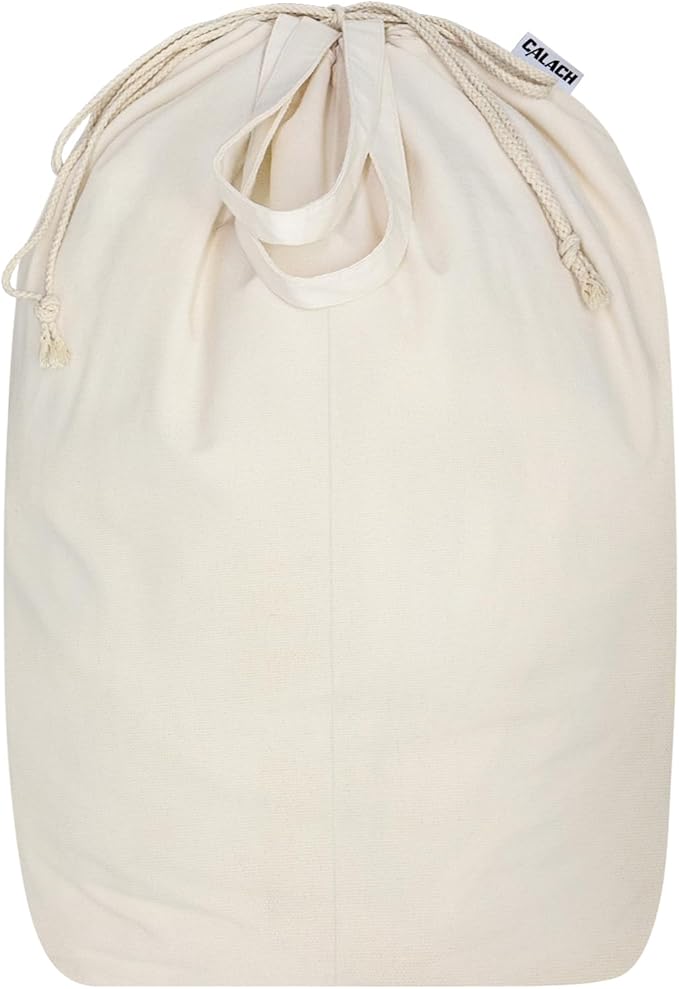 Canvas Laundry Bags with Handles & Square Base 16"Lx16"W x27.6"H, Extra Large