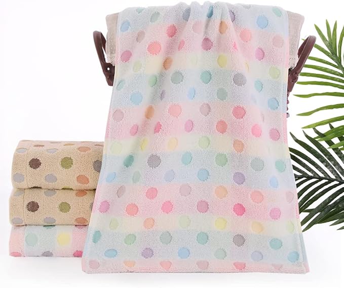 Pidada Hand Towels Set of 4 Colorful Polka Dot Pattern 100% Cotton Soft