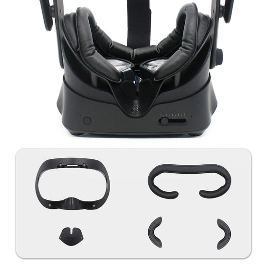 AMVR Facial Interface Bracket & PU Leather Foam Face Cover Pad Replacement & Anti-Leakage Nose Pad & Protective Lens Cover Comfort Set for Valve Index Headset