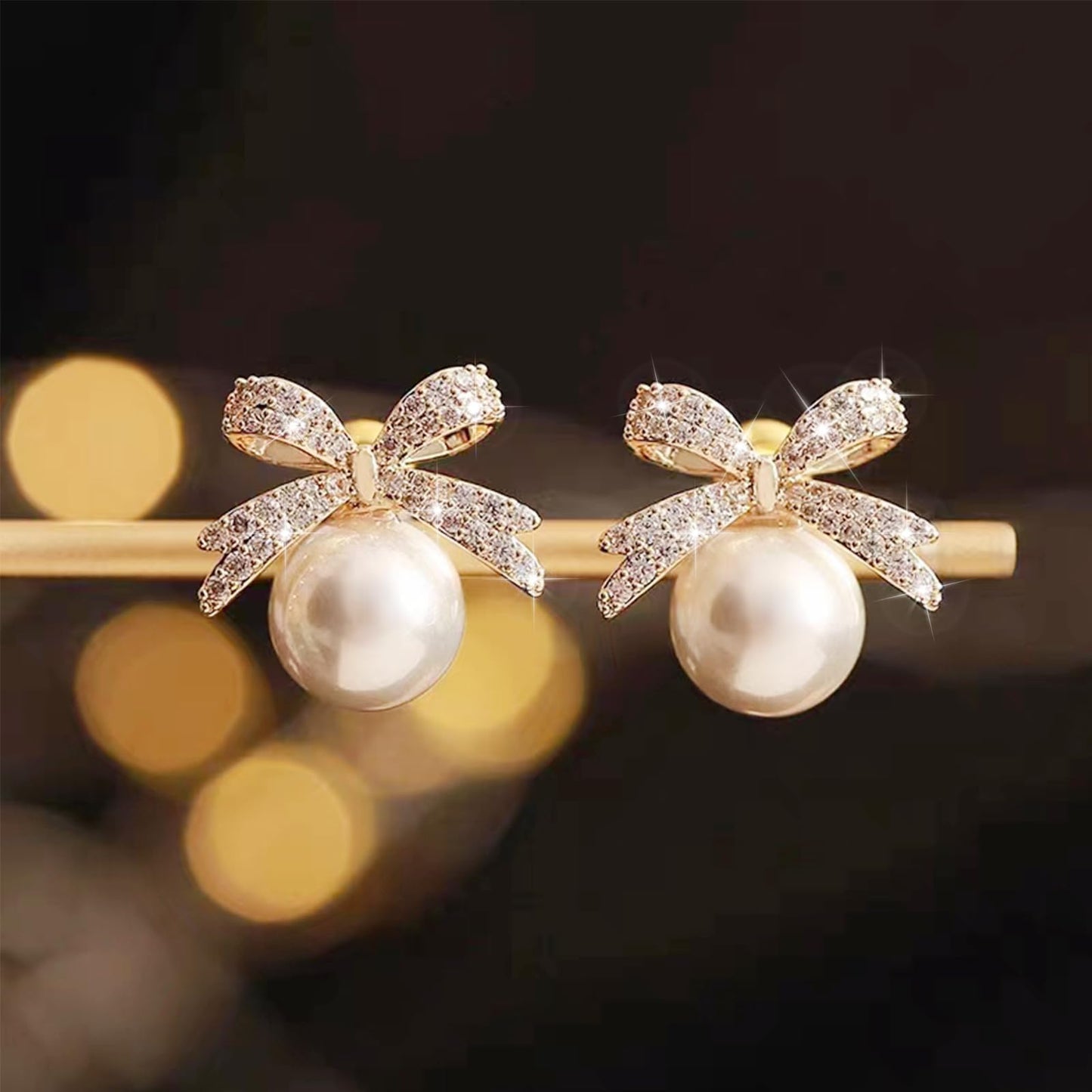 Christmas Earrings For Women Pearl Bow Earrings Xmas Jewelry Holiday Outfits Stocking Stuffers Christmas 2025 Holiday Accessories