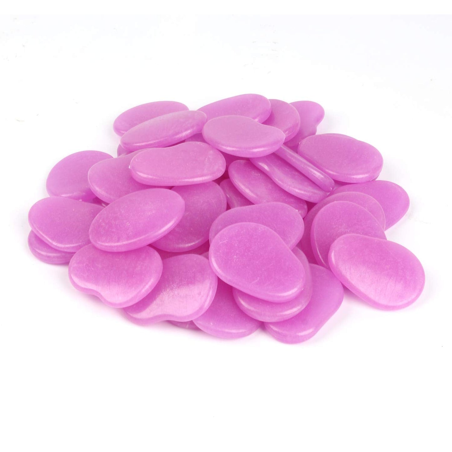 Shiny Stone Glow in the Dark Stones, Purple, Flake Shape, 44pcs, 315g