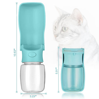 Canareen Portable Dog Water Bottle with Foldable Cup, Leak Proof Travel Water Bottle for Dogs & Cats, Foldable Dog Drinking Bottles for Walking, Hiking, Outdoor Activities (350ml, Green)