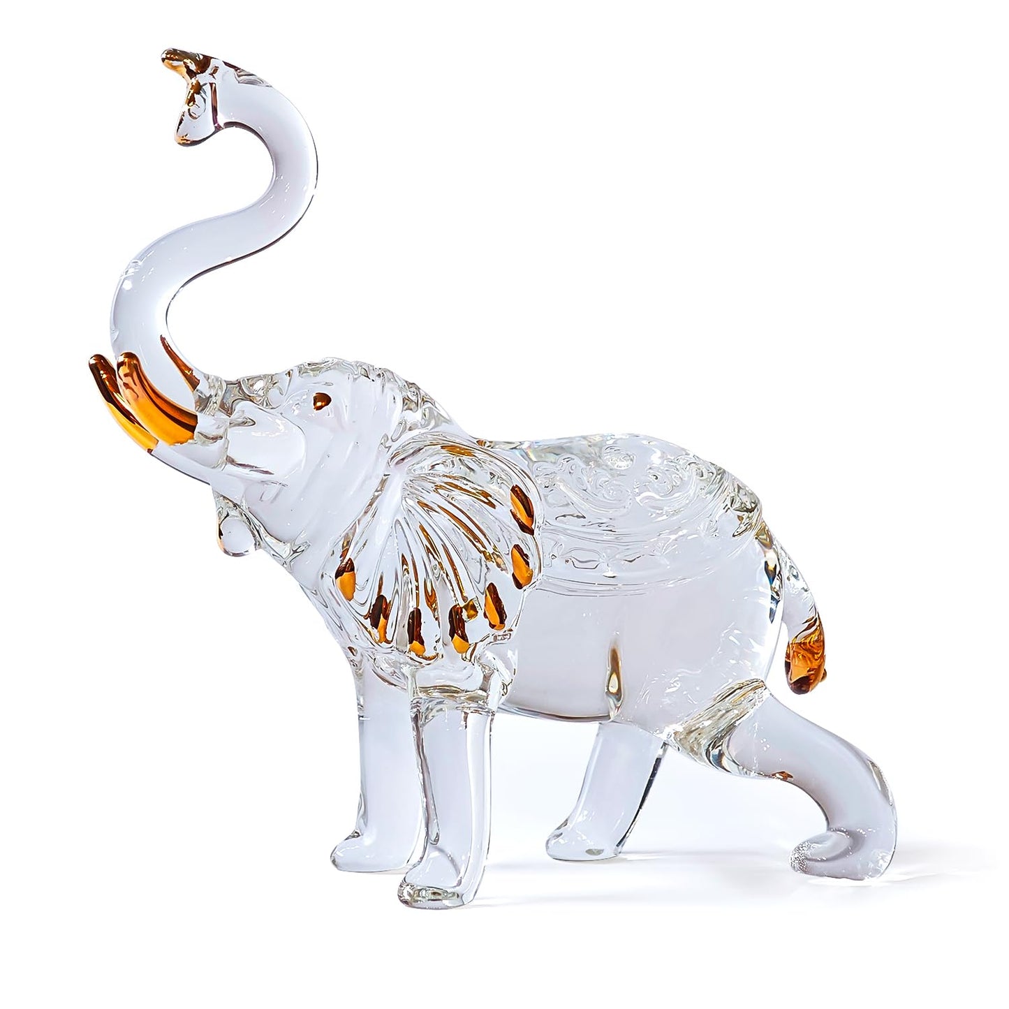 KWASVLYA Handmade Crystal Elephant Figurine – Good Luck Decorative Statue for Home & Office Decor, Elegant Gift for Housewarming, Business, Weddings & Collectors