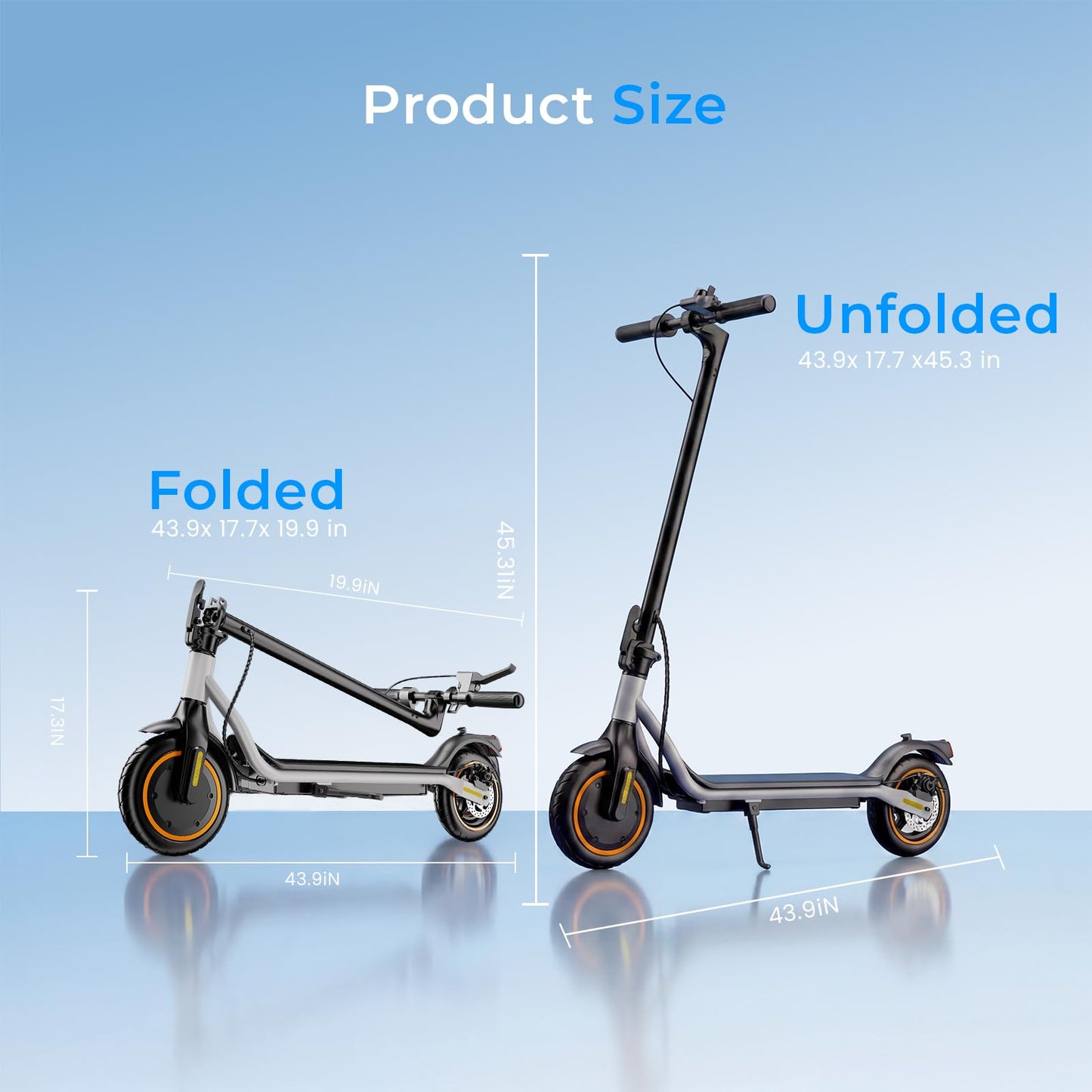 WAWSCOTE Electric Scooter - Electric Scooter Adults, 500W/1500W Motor, 18/21/25 Max MPH, 21/28 Miles Max Range, APP Control, Double Braking Systems, 8.5’’ Tire, Foldable E-Scooter