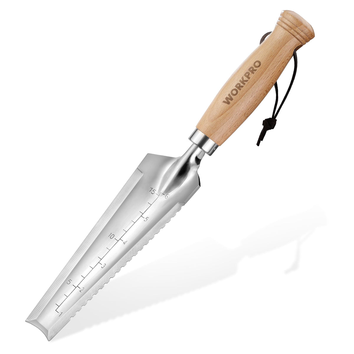 WORKPRO Garden Trowel with Wood Handle, Stainless Steel Narrow Hand Shovel, Multi- Use Flat Garden Trowel for Planting, Weeding, Transplanting, Digging, Small Weeding knife for Gardening