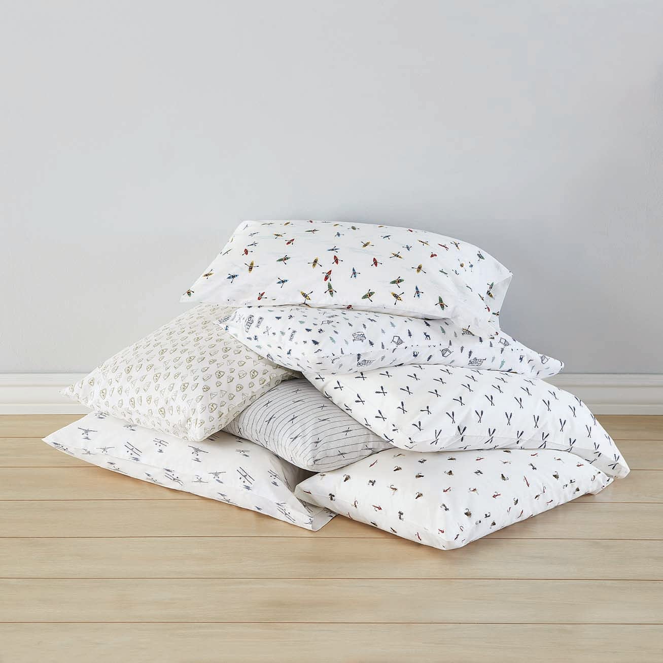 Eddie Bauer - Twin Size Sheet Set, 100% Cotton Percale Bedding, Crisp & Breathable Bed Sheets with Pillowcase, Fully Elastic Fitted Sheet, Deep Pocket Fit (Sea Planes)