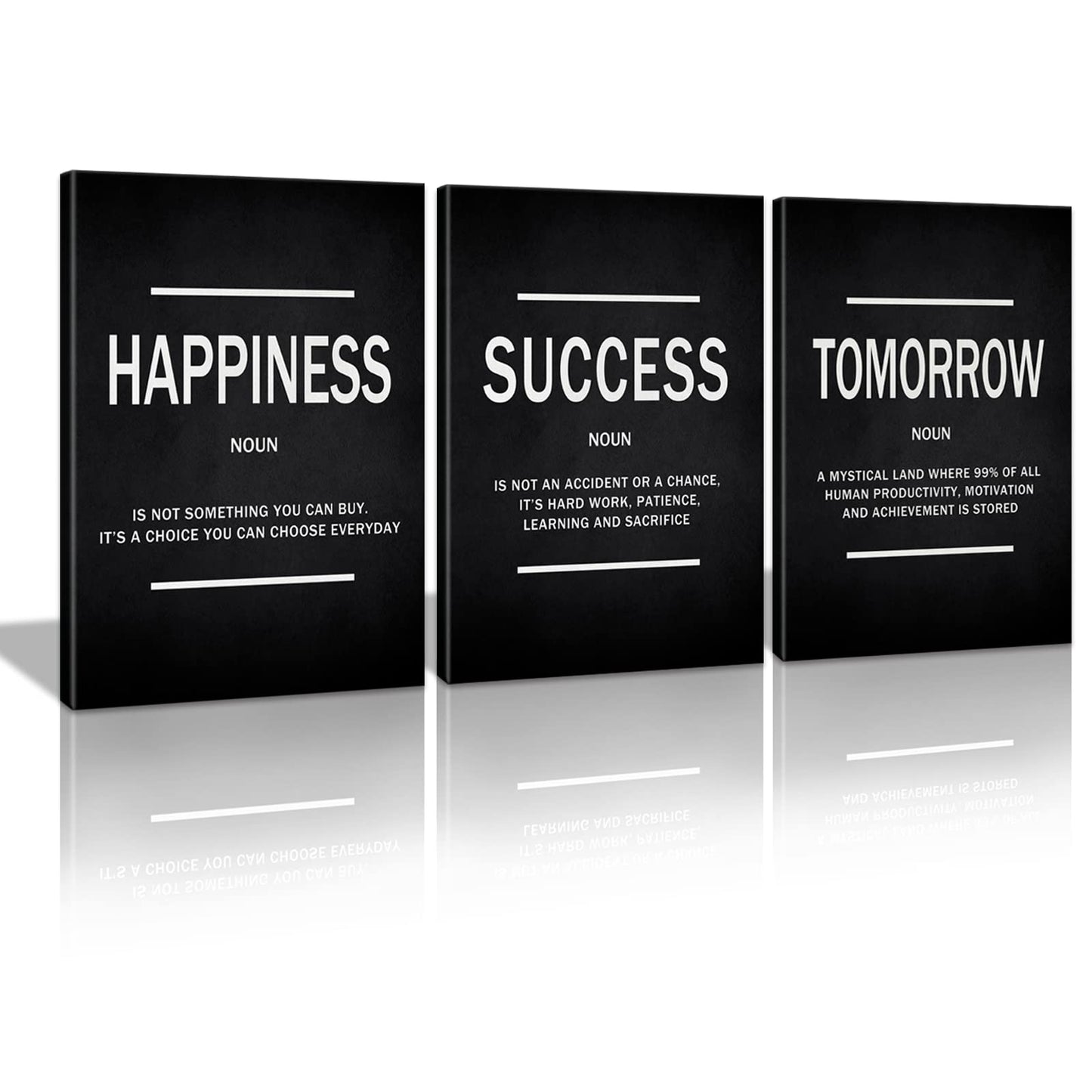 KAWAHONE Canvas Painting Wall Art, Grind Hustle Execution Motivational Wall Art Decoration Posters Prints for Living Room Bedroom, Office Decor, Gallery-Wrapped Canvas Art Set Framed Ready to Hang