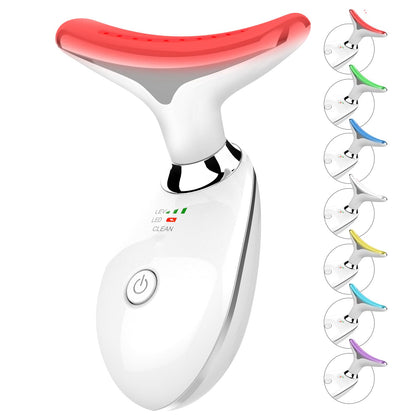 Red-Light-Therapy-for-Face and Neck, 7 Color Light Based Facial Massager, Portable Skin Care Tool (Black)