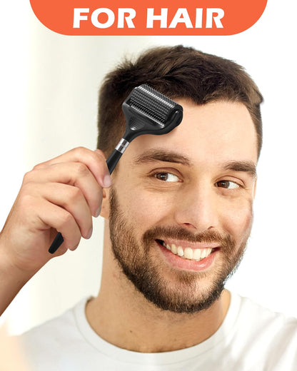 Titanium Derma Roller For Face Hair Beard，Beard Microneedle Roller For Men With Storage Case，Scalp Derma Roller For Women，Personal Use Microneedling Roller Microdermabrasion Beauty Instrument