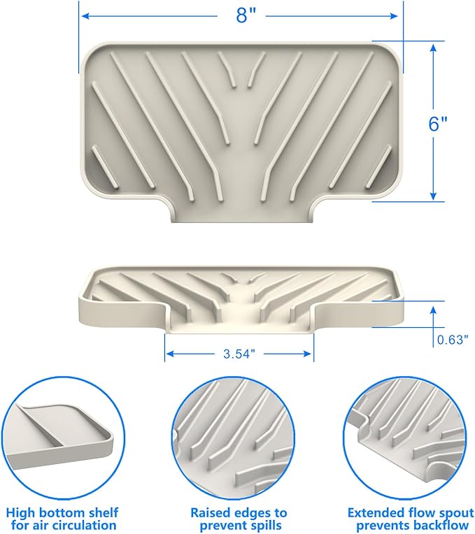 Sponge Holder for Kitchen Sink, Dish Sponge Holder & Soap Tray