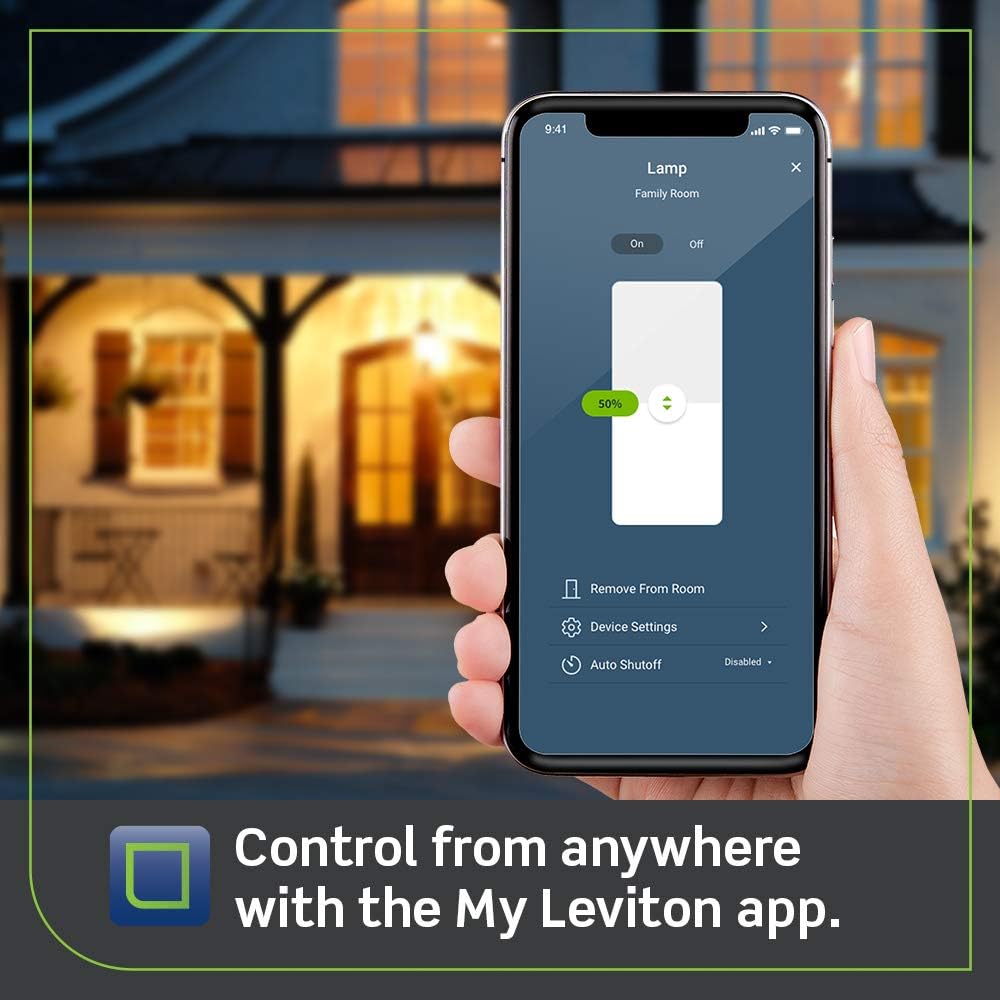 Leviton Decora Smart Switch, Wi-Fi 2nd Gen, Neutral Wire Required, Works with Matter, My Leviton, Alexa, Google Assistant, Apple Home/Siri & Wired or Wire-Free 3-Way, D215S-1RW, White