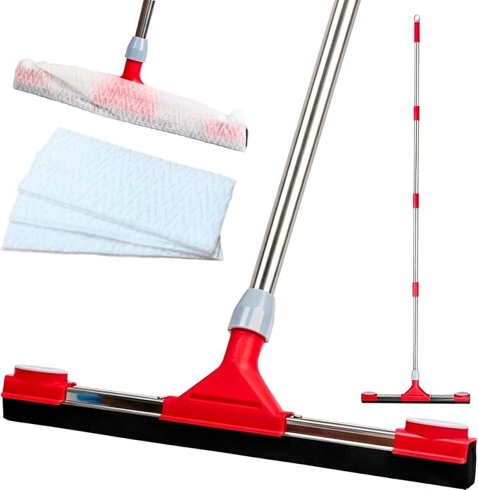 Heavy Duty Floor Squeegee for Concrete Floor – 17.3” EVA Foam Blade