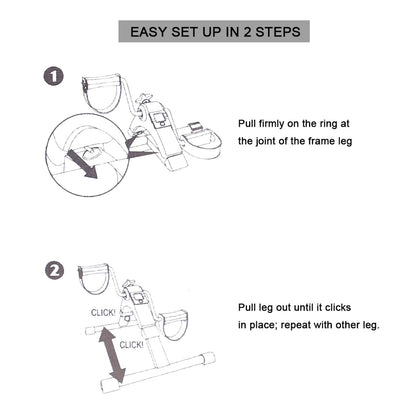Uten Folding Pedal Exerciser, Mini Exercise Bike, Portable Foot Peddler Desk Bike for Leg and Arm Exercisers, Adjustable Sitting Workout with Electronic Display(Silver)