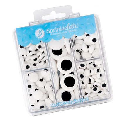 Sweets Indeed Halloween Eyeball Tacklebox – 2.53 oz Assorted Candy Eyeballs for Baking & Decorating – 18mm, 10mm & 3mm Edible Eyes for Cookies, Cupcakes & Cakes