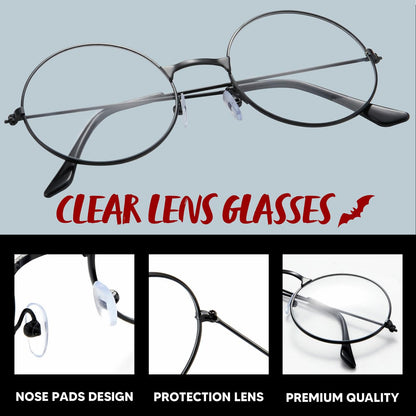 Spooktacular Creations Halloween Wizard Glasses, Old Men Round Wire Costume Glasses Accessory for Men Women Halloween Dress Up, Halloween Costume Prop