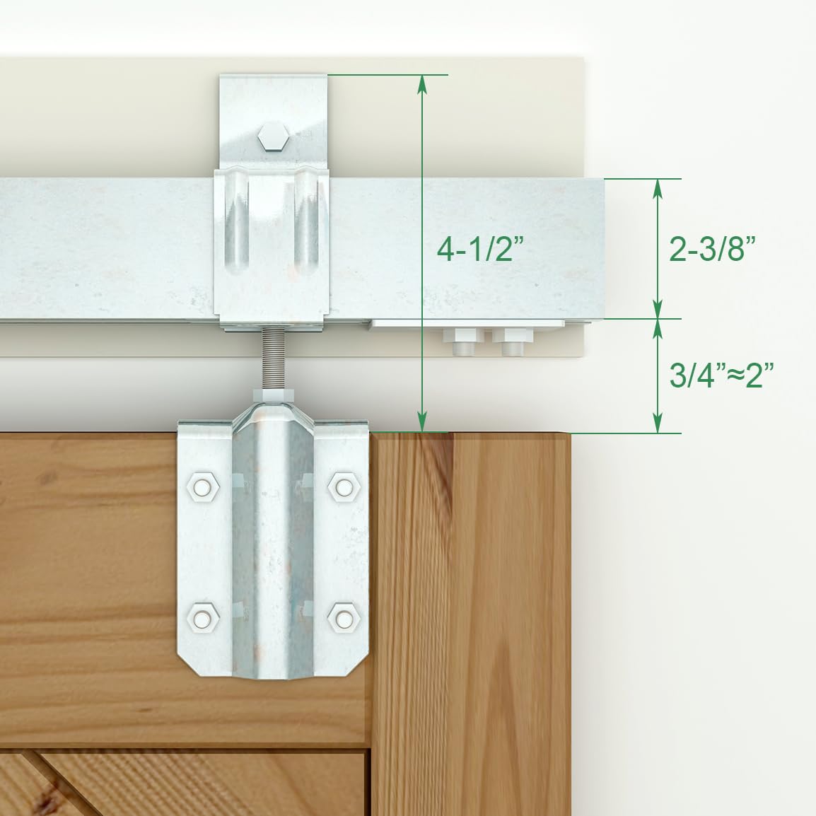 DIYHD 10FT Galvanized Steel Exterior Double Sliding Barn Door Hardware,Heavy Duty Wall Mount Box Track Kit for Outdoor Use,MAX Load 330lbs,Kit to Hang 2 Doors(Fit 30" X 2 Door)