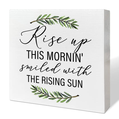 Wooden Box Sign Decor - Inspirational Quotes Desk Decor Motivational Decorations for Women, Men, Students, Office, Classroom, School