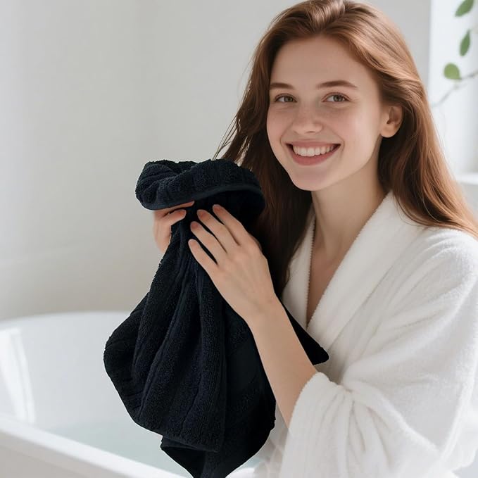 Jacquotha 2-Pack Bathroom Hand Towels Ribbed – Guest Room & Spa Premium Cotton