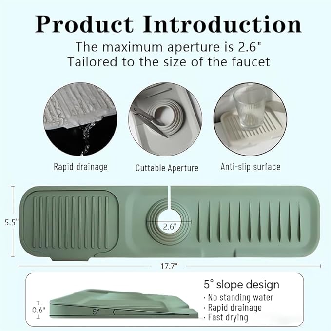 Kitchen sink faucet guard, 17.7”silicone sink splash guard, Faucet splash guard