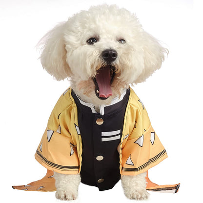 Coomour Dog Costume Pet Clothes Cat Cosplay Outfits Funny Small Dog Costumes (L,Yellow)
