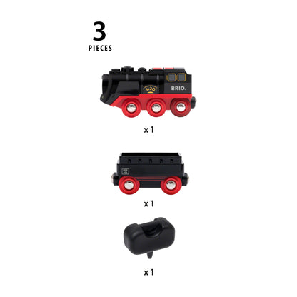 BRIO World Battery Powered Steaming Toy Train Engine for Children Age 3 Years Up for Kids